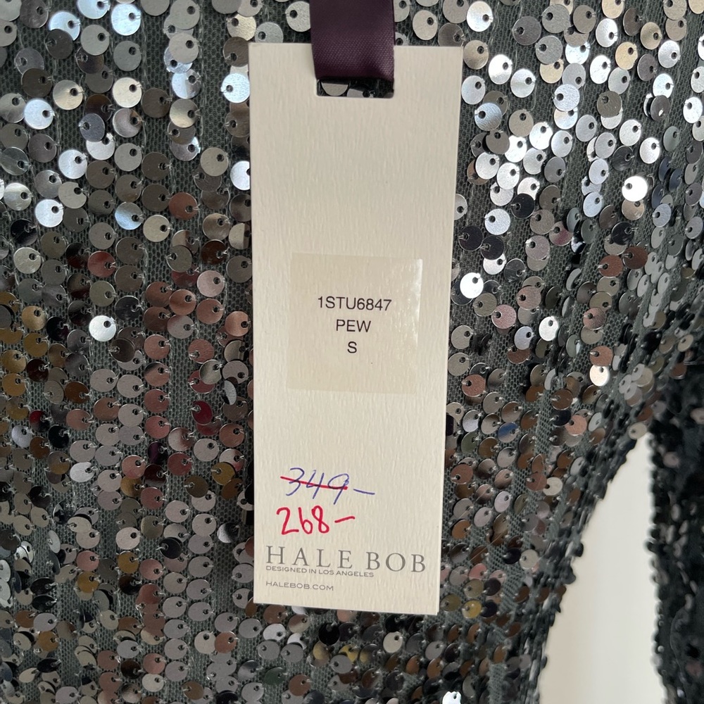 Hale Bob Glittering Black Sequin Mini Dress - Picture 7 of 10